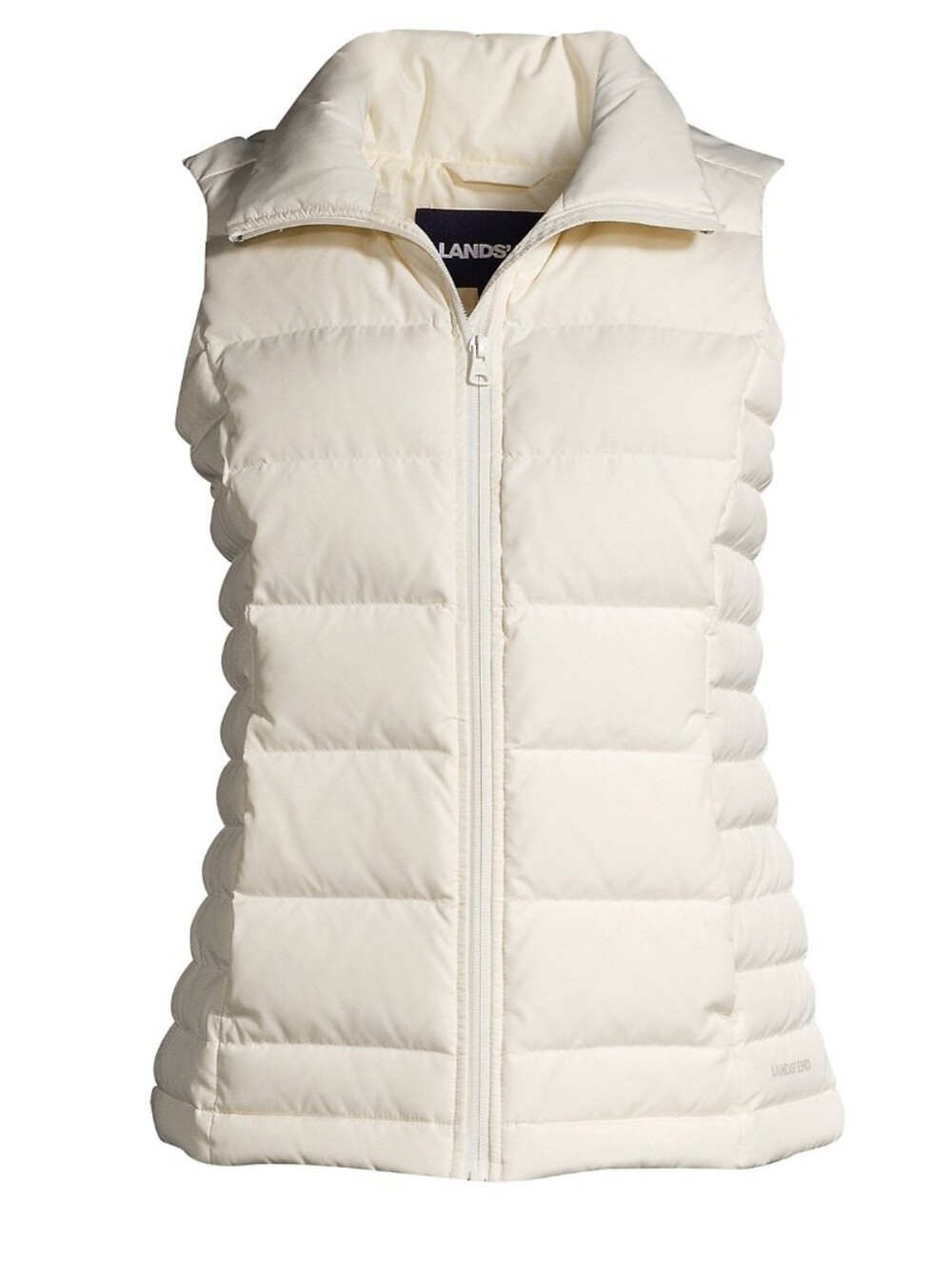 Lands' End Women's Ivory Quilted Puffer Vest